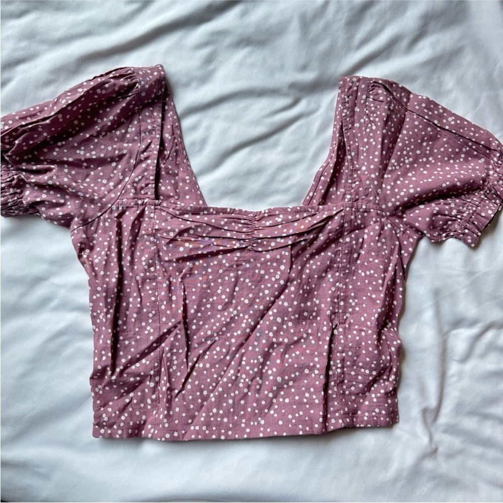 Women's Mauve Polka Dot Top